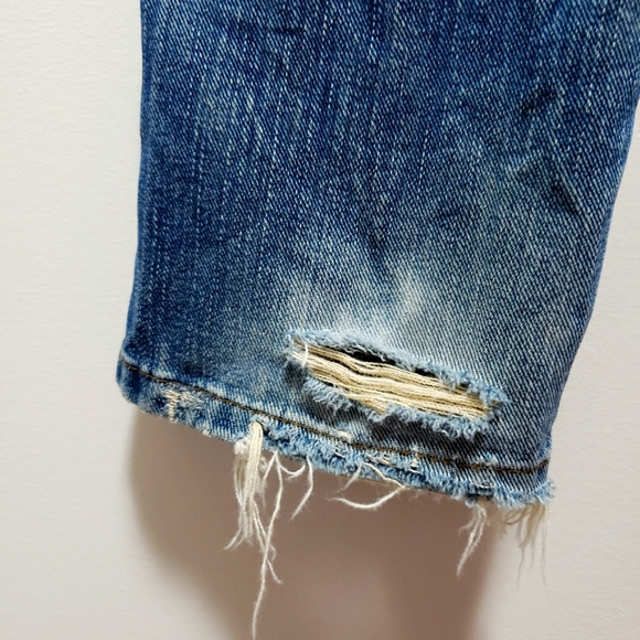 Thinuni Jeans  Denim Distressed Red Plaid Back  Pockets S-25 - Picture 9 of 11